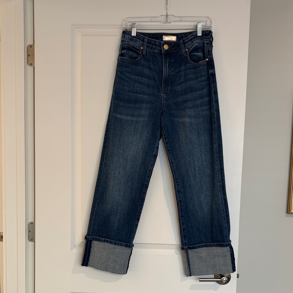 Dark Wash Wide Cuffed Women’s Jeans